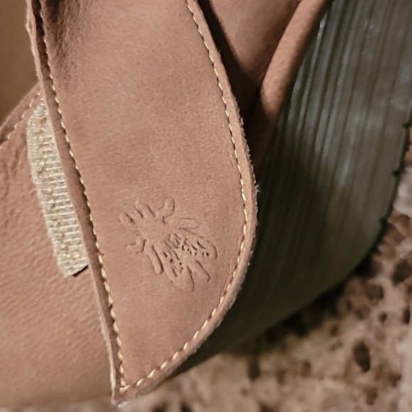 Fly London Leather Rubber   Strap Wedge Shoes - Picture 5 of 9